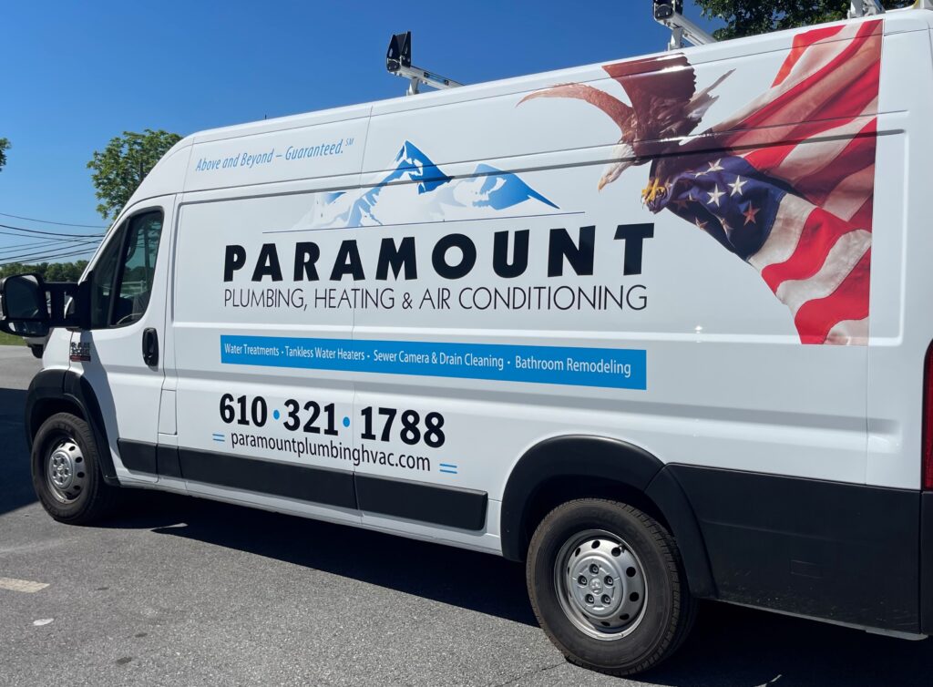 Image of the Paramount Plumbing HVAC Truck